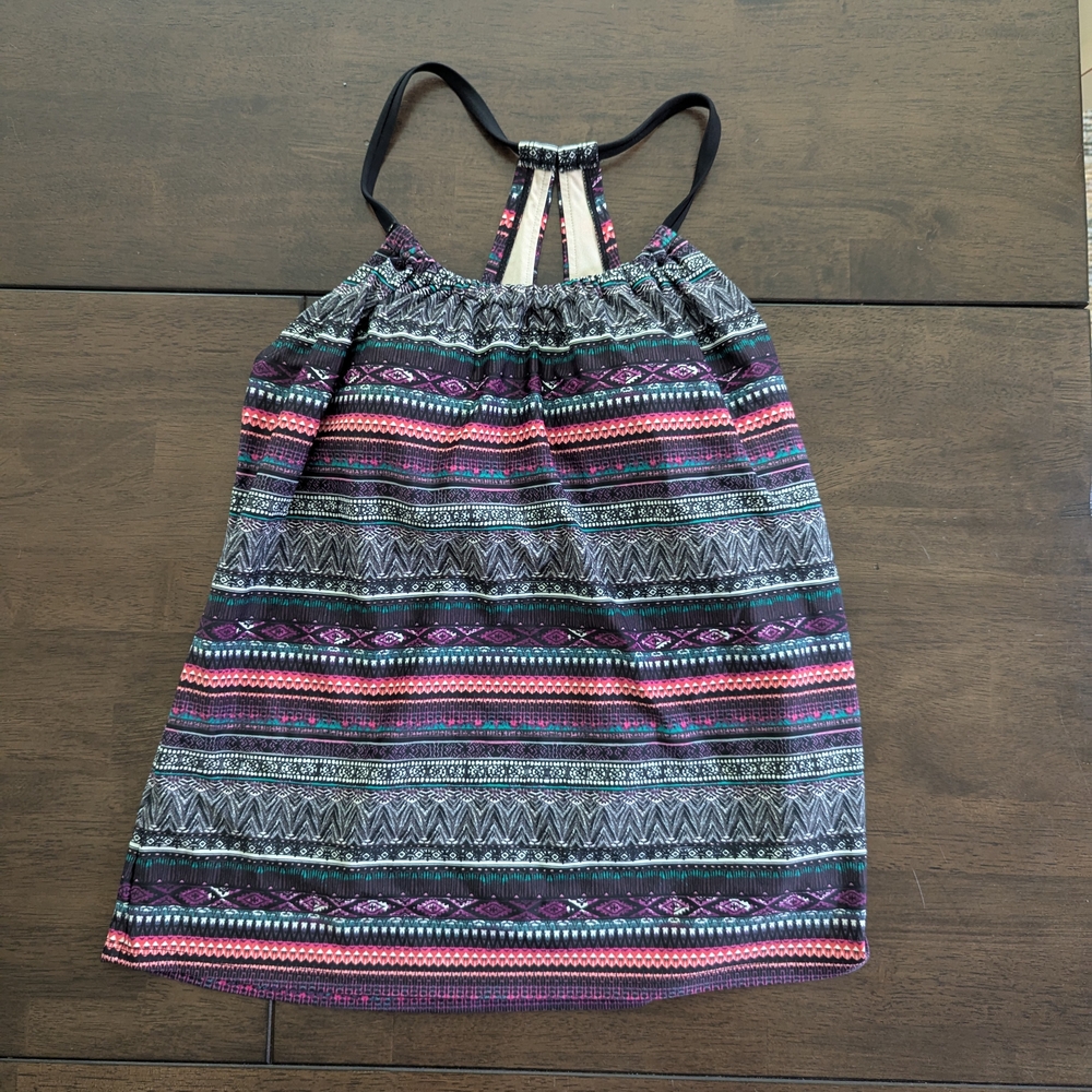 Kona Sol Vibrant Patterned Tankini Top